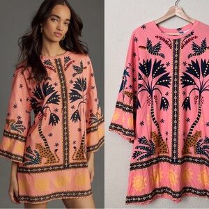 FARM Rio Pink and Yellow Mini Dress